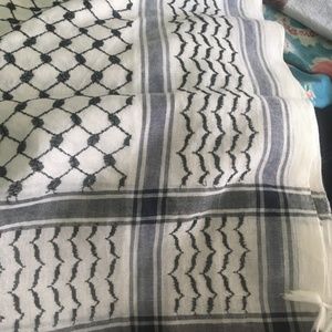 Black and White Head Scarf